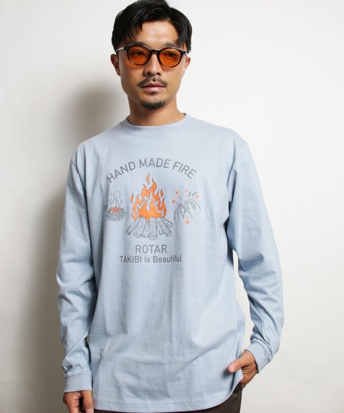 ROTAR（ローター）の「HAND MADE FIRE LS Tee キャンプファイヤー ロンTee（Tシャツ/カットソー・メンズ・グレー系/ブルー系/サンドベージュ・LARGE/X-LARGE/SMALL/MEDIUM）」の13枚目の写真