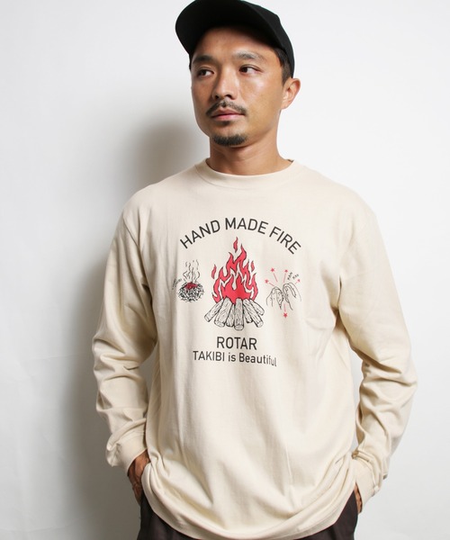 ROTAR（ローター）の「HAND MADE FIRE LS Tee キャンプファイヤー ロンTee（Tシャツ/カットソー・メンズ・グレー系/ブルー系/サンドベージュ・LARGE/X-LARGE/SMALL/MEDIUM）」の12枚目の写真