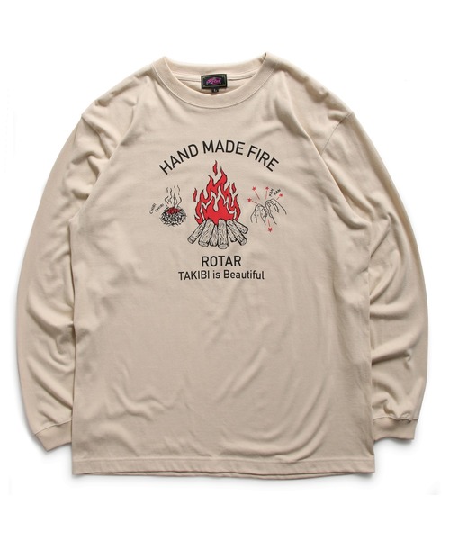 ROTAR（ローター）の「HAND MADE FIRE LS Tee キャンプファイヤー ロンTee（Tシャツ/カットソー・メンズ・グレー系/ブルー系/サンドベージュ・LARGE/X-LARGE/SMALL/MEDIUM）」の10枚目の写真