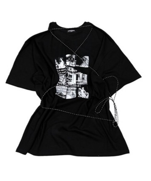 ROSEAPPLE STUDIO（ローズアップルスタジオ）の「【ROSEAPPLE STUDIO/ローズアップルスタジオ】212-Rope season graphic t-shirts/プリントT 半袖トップス 半袖Tシャツ 白Tシャツ 黒Tシャツ ゴシック ビッグサイズ オーバーサイズ（Tシャツ/カットソー・レディース・ホワイト/ブラック・ONE SIZE）」の7枚目の写真