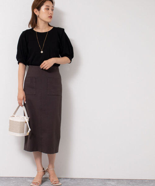 NOLLEY’S（ノーリーズ）の「肩タック5分袖プルオーバーカットソー（Tシャツ/カットソー・レディース・ブラック/グレー/ボルドー・38）」の8枚目の写真