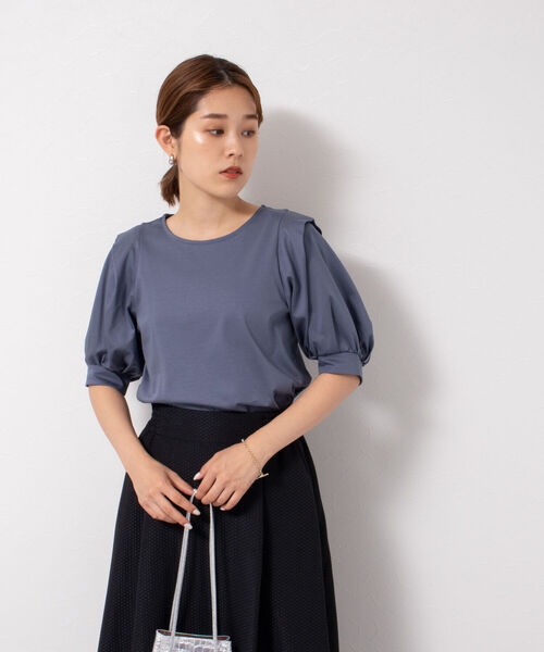 NOLLEY’S（ノーリーズ）の「肩タック5分袖プルオーバーカットソー（Tシャツ/カットソー・レディース・ブラック/グレー/ボルドー・38）」の16枚目の写真