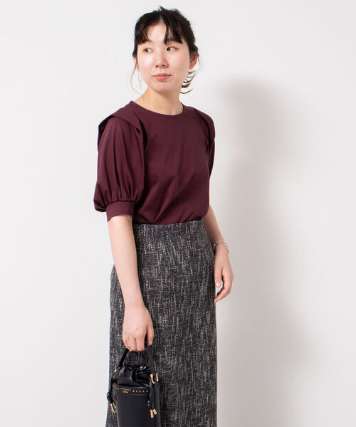 NOLLEY’S（ノーリーズ）の「肩タック5分袖プルオーバーカットソー（Tシャツ/カットソー・レディース・ブラック/グレー/ボルドー・38）」の6枚目の写真