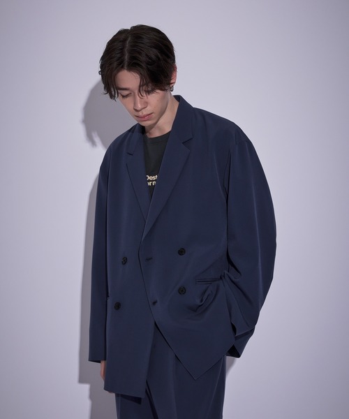 JUNRED（ジュンレッド）の「スムースタッチルーズダブルジャケット（テーラードジャケット・メンズ・チャコールグレー/グレー系その他/ブルー系その他4/グレー・S/M/L）」の4枚目の写真