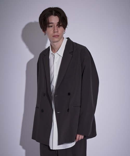 JUNRED（ジュンレッド）の「スムースタッチルーズダブルジャケット（テーラードジャケット・メンズ・チャコールグレー/グレー系その他/ブルー系その他4/グレー・S/M/L）」の18枚目の写真