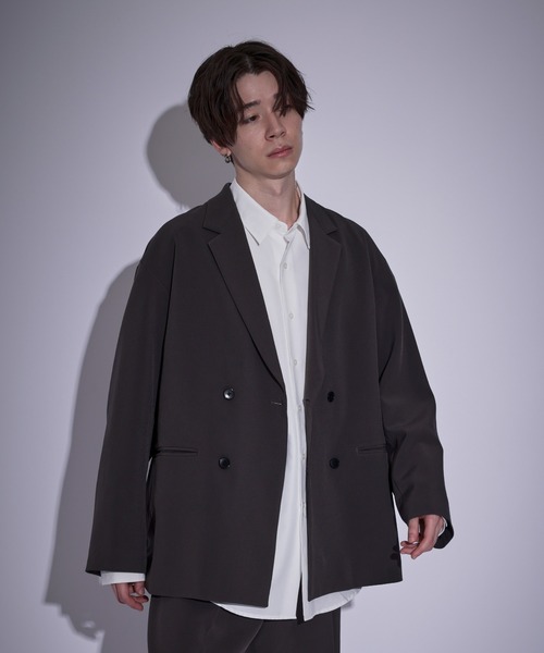 JUNRED（ジュンレッド）の「スムースタッチルーズダブルジャケット（テーラードジャケット・メンズ・チャコールグレー/グレー系その他/ブルー系その他4/グレー・S/M/L）」の19枚目の写真