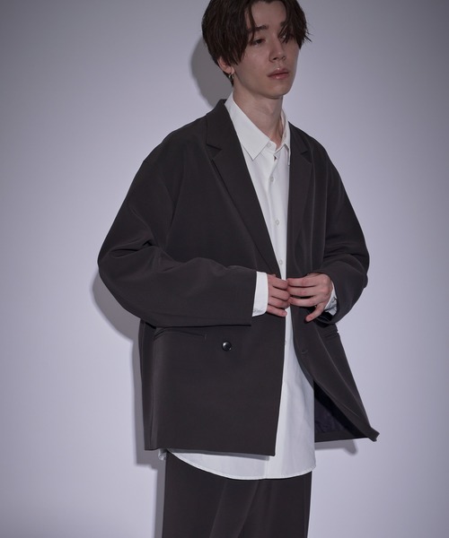 JUNRED（ジュンレッド）の「スムースタッチルーズダブルジャケット（テーラードジャケット・メンズ・チャコールグレー/グレー系その他/ブルー系その他4/グレー・S/M/L）」の20枚目の写真