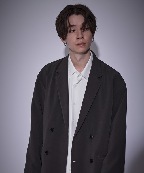 JUNRED（ジュンレッド）の「スムースタッチルーズダブルジャケット（テーラードジャケット・メンズ・チャコールグレー/グレー系その他/ブルー系その他4/グレー・S/M/L）」の21枚目の写真