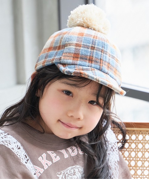 MAKE YOUR DAY（メイクユアデイ）の「梵天付きキャップ（キャップ・キッズ・キャメル/サックスブルー/ブラウン/パープル・M/S/L/XS）」の12枚目の写真