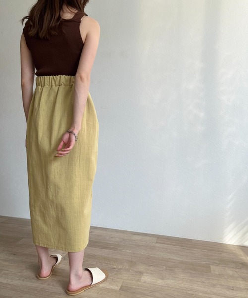 ISOOK(アイスー)の「【ZOZOTOWN限定】Color linen skirt / カラーリネンスカート(スカート・レディース・ブラック/イエロー/オレンジ・FREE)」の8枚目の写真