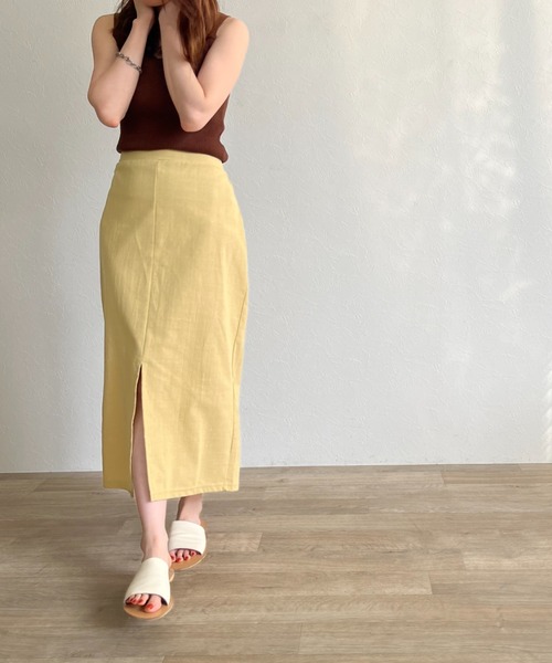ISOOK(アイスー)の「【ZOZOTOWN限定】Color linen skirt / カラーリネンスカート(スカート・レディース・ブラック/イエロー/オレンジ・FREE)」の11枚目の写真