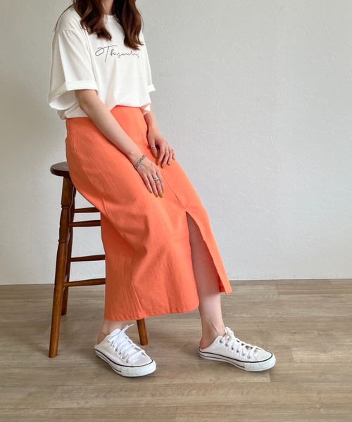 ISOOK(アイスー)の「【ZOZOTOWN限定】Color linen skirt / カラーリネンスカート(スカート・レディース・ブラック/イエロー/オレンジ・FREE)」の13枚目の写真