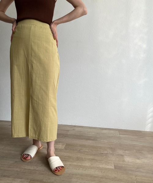 ISOOK(アイスー)の「【ZOZOTOWN限定】Color linen skirt / カラーリネンスカート(スカート・レディース・ブラック/イエロー/オレンジ・FREE)」の14枚目の写真