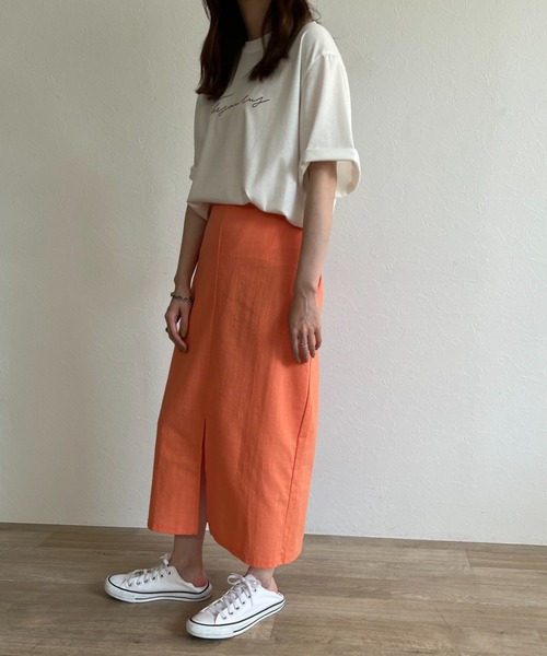 ISOOK(アイスー)の「【ZOZOTOWN限定】Color linen skirt / カラーリネンスカート(スカート・レディース・ブラック/イエロー/オレンジ・FREE)」の16枚目の写真