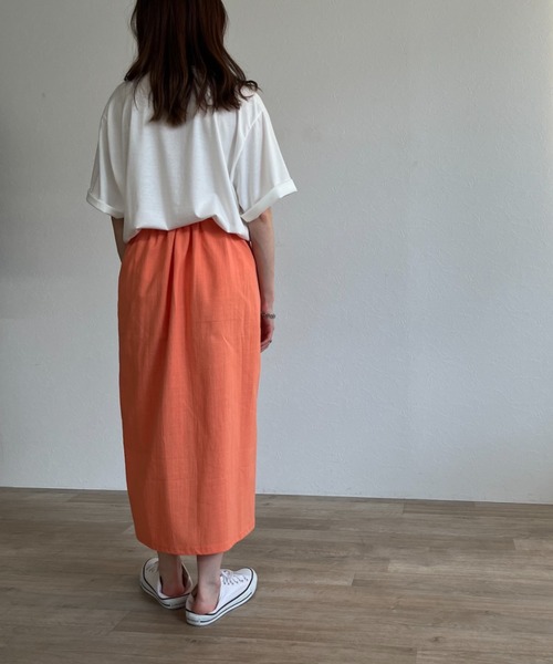 ISOOK(アイスー)の「【ZOZOTOWN限定】Color linen skirt / カラーリネンスカート(スカート・レディース・ブラック/イエロー/オレンジ・FREE)」の19枚目の写真