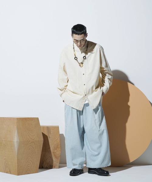 Aphlotus（アプロタス）の「ワイド バギーデニムパンツ（デニムパンツ・メンズ・ブラック/ブラック系その他/カーキ/テラコッタ/ライトインディゴブルー/ブラック系その他2/ホワイト系その他・MEDIUM/LARGE）」の13枚目の写真