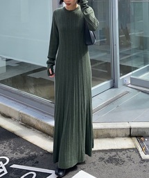 CEL ANSWER | フレアロングニットワンピース(ワンピース)