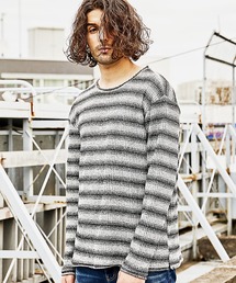 MIXリブグラデーションボーダーT