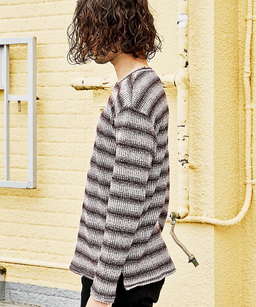 RATTLE TRAP(ラトルトラップ)の「MIXリブグラデーションボーダーT(Tシャツ/カットソー・メンズ・ブラック/ボルドー・LL/M/L)」の16枚目の写真