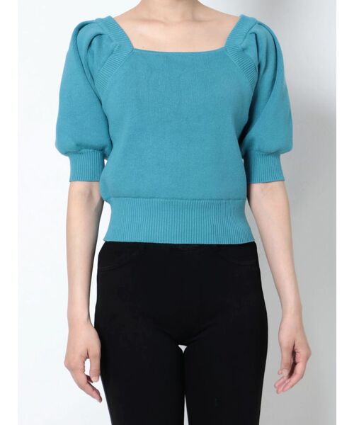 EMODA（エモダ）の「バックタイコンパクトトップ（ニット/セーター・レディース・ベージュ/ブルー/ブラック・FREE）」の12枚目の写真