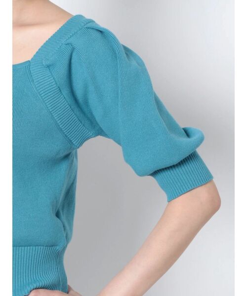 EMODA（エモダ）の「バックタイコンパクトトップ（ニット/セーター・レディース・ベージュ/ブルー/ブラック・FREE）」の16枚目の写真