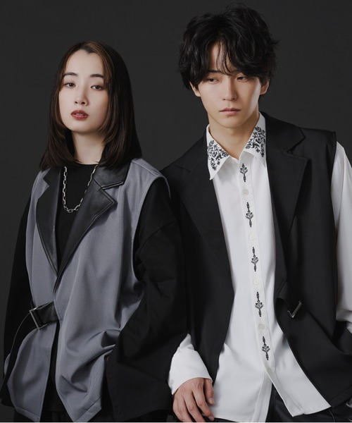 Ellno Loset(エルノロゼット)の「タイロッケンジレ(ベスト・メンズ・ブラック系その他/ブラック/ブルーグレー・MEDIUM/LARGE)」の7枚目の写真