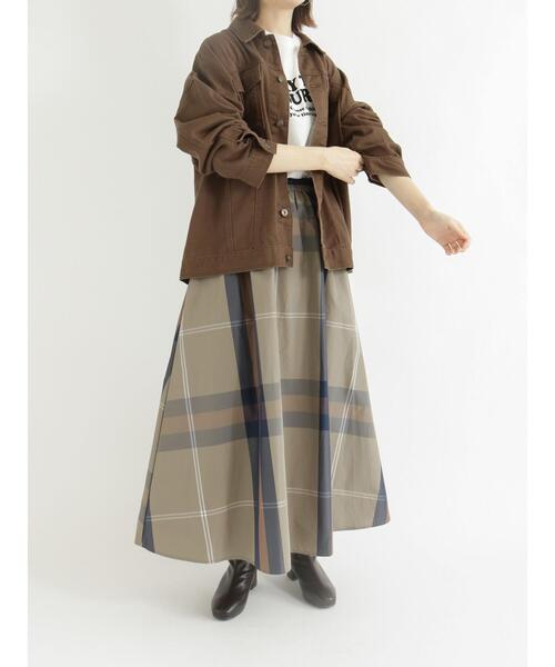 Samansa Mos2 blue(サマンサモスモスブルー)の「ビッグチェックスカート(スカート・レディース・ブラック/ベージュ/ネイビー・フリ-)」の17枚目の写真