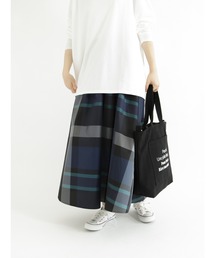 Samansa Mos2 blue | ビッグチェックスカート(スカート)