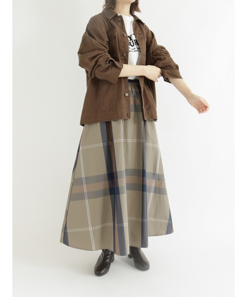 Samansa Mos2 blue(サマンサモスモスブルー)の「ビッグチェックスカート(スカート・レディース・ブラック/ベージュ/ネイビー・フリ-)」の7枚目の写真