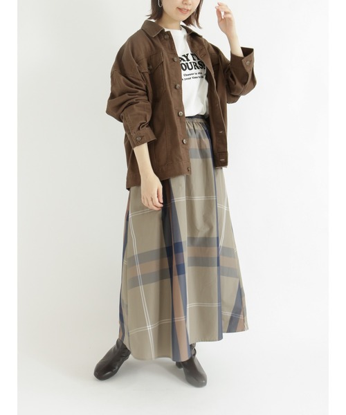Samansa Mos2 blue(サマンサモスモスブルー)の「ビッグチェックスカート(スカート・レディース・ブラック/ベージュ/ネイビー・フリ-)」の8枚目の写真