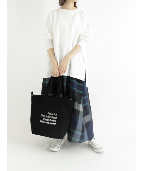 Samansa Mos2 blue(サマンサモスモスブルー)の「ビッグチェックスカート(スカート・レディース・ブラック/ベージュ/ネイビー・フリ-)」の9枚目の写真