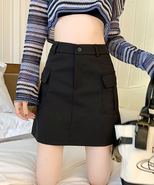 ベルト付きミリタリーミニスカート（スカート）｜Vipoa（ヴィポア）の