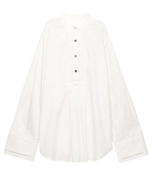 CREDONA（クレドナ）の「フロントタックデザインブラウス（シャツ/ブラウス・レディース・ブラック/オフホワイト・FREE）」の7枚目の写真