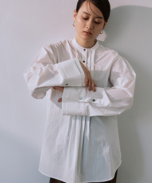 CREDONA（クレドナ）の「フロントタックデザインブラウス（シャツ/ブラウス・レディース・ブラック/オフホワイト・FREE）」の20枚目の写真