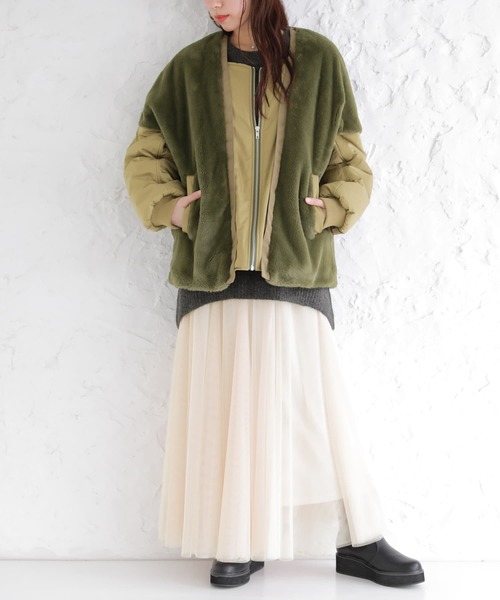 レディース 古着 60s VALOR 2tone MIX フェイク ファー フーディー