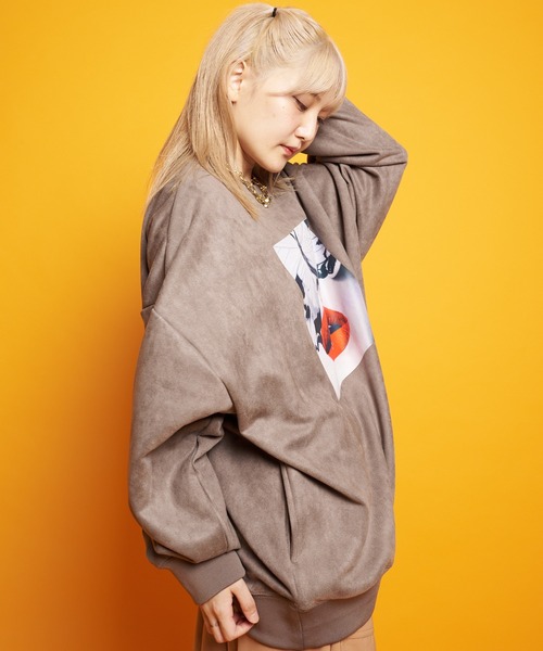 GALLIS ADDICTION（ガリスアディクション）の「GA SUEDE LIPS-PHOTO CREW（スウェット・メンズ・モカ/アイボリー/ブラック・M/L）」の10枚目の写真