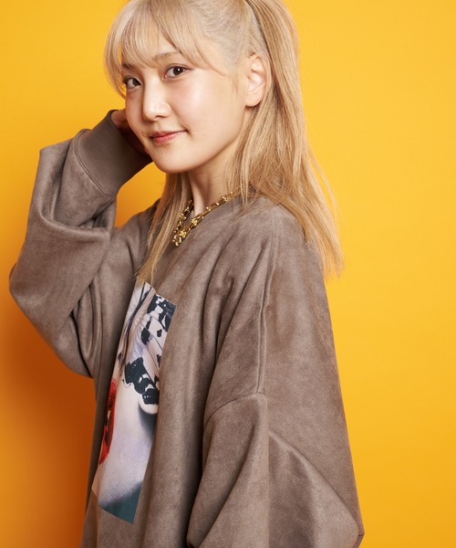 GALLIS ADDICTION（ガリスアディクション）の「GA SUEDE LIPS-PHOTO CREW（スウェット・メンズ・モカ/アイボリー/ブラック・M/L）」の8枚目の写真