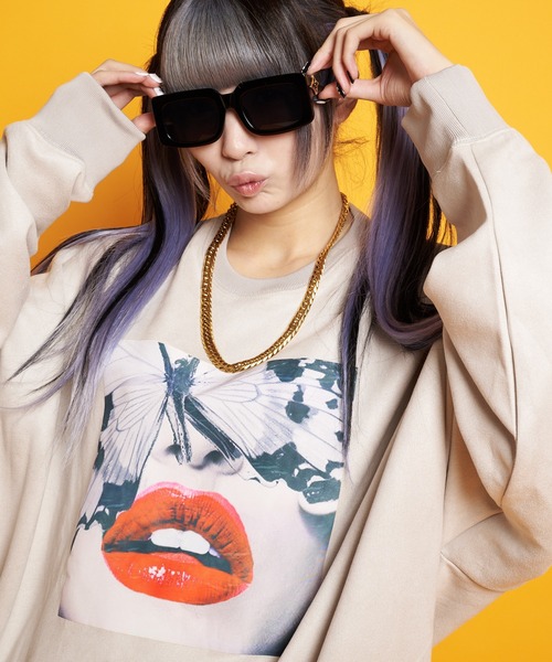 GALLIS ADDICTION（ガリスアディクション）の「GA SUEDE LIPS-PHOTO CREW（スウェット・メンズ・モカ/アイボリー/ブラック・M/L）」の20枚目の写真