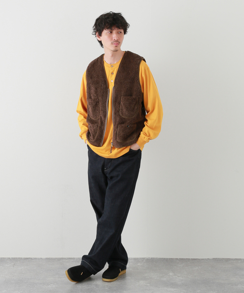 POP TRADING COMPANY(ポップトレーディングカンパニー)の「【POP TRADING COMPANY】harold reversible vest(ブルゾン・メンズ・ブラウン・LARGE/X-LARGE)」の2枚目の写真