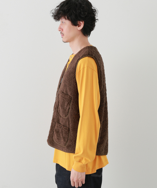 POP TRADING COMPANY(ポップトレーディングカンパニー)の「【POP TRADING COMPANY】harold reversible vest(ブルゾン・メンズ・ブラウン・LARGE/X-LARGE)」の4枚目の写真