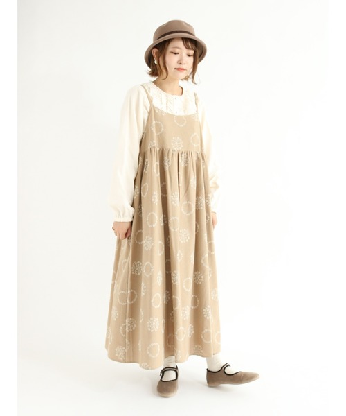 Samansa Mos2（サマンサ モスモス）の「フロッキー花柄プリントキャミワンピース（ワンピース・レディース・ブルー/ブラック/ベージュ・ﾌﾘ-）」の20枚目の写真