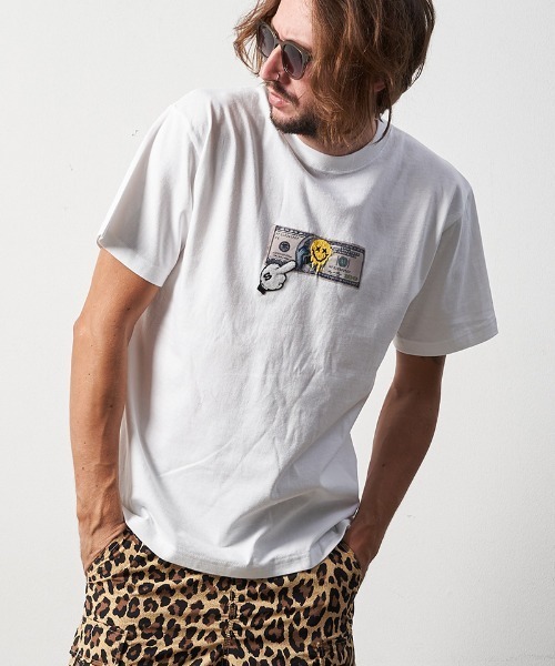 STUD MUFFIN（スタッドマフィン）の「mt8090-5.6ozコットン天竺 DOLLAR パッチ SS Tシャツ（Tシャツ/カットソー・メンズ・ホワイト/ブラック/ミント・2/4/3）」の18枚目の写真