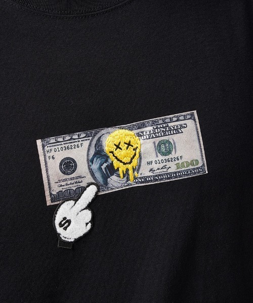 STUD MUFFIN（スタッドマフィン）の「mt8090-5.6ozコットン天竺 DOLLAR パッチ SS Tシャツ（Tシャツ/カットソー・メンズ・ホワイト/ブラック/ミント・2/4/3）」の8枚目の写真