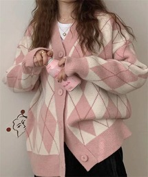 FREE STYLISTS（フリー スタイリスト）の「アーガイルニットカーディガン（カーディガン/ボレロ）」