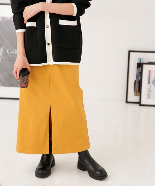 NANO universe（ナノユニバース）の「LB.04/裏起毛素材 ベルト付スカート（スカート・レディース・ホワイト/ブラック/ベージュ/マスタード・FREE）」の22枚目の写真