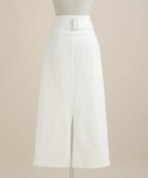 NANO universe（ナノユニバース）の「LB.04/裏起毛素材 ベルト付スカート（スカート・レディース・ホワイト/ブラック/ベージュ/マスタード・FREE）」の20枚目の写真