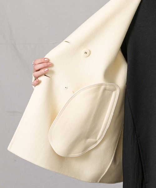 Gready Brilliant（グレディブリリアン）の「１００ｓＷクロスＰコート（ピーコート・レディース・トップグレー/アイボリー・38）」の14枚目の写真