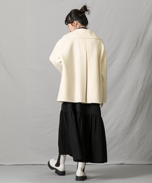 Gready Brilliant（グレディブリリアン）の「１００ｓＷクロスＰコート（ピーコート・レディース・トップグレー/アイボリー・38）」の9枚目の写真