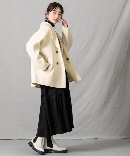 Gready Brilliant（グレディブリリアン）の「１００ｓＷクロスＰコート（ピーコート・レディース・トップグレー/アイボリー・38）」の19枚目の写真