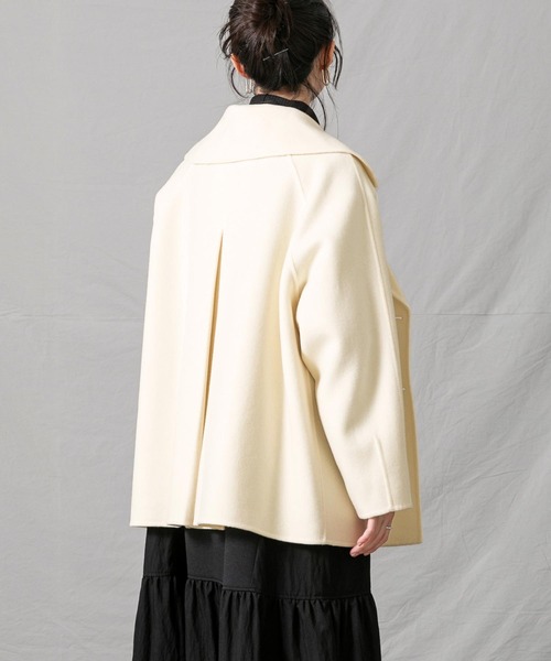 Gready Brilliant（グレディブリリアン）の「１００ｓＷクロスＰコート（ピーコート・レディース・トップグレー/アイボリー・38）」の3枚目の写真